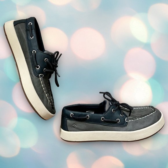 Sperry Boy’s Gray and Blue Slip On Cruise Boat Shoes Loafers Size 2 - Picture 3 of 6